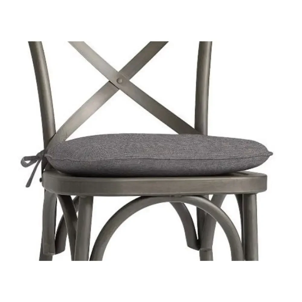 Sunbrella Patio Dining Chair Cushion X-Back Bistro Slate Gray 18.4x17.3